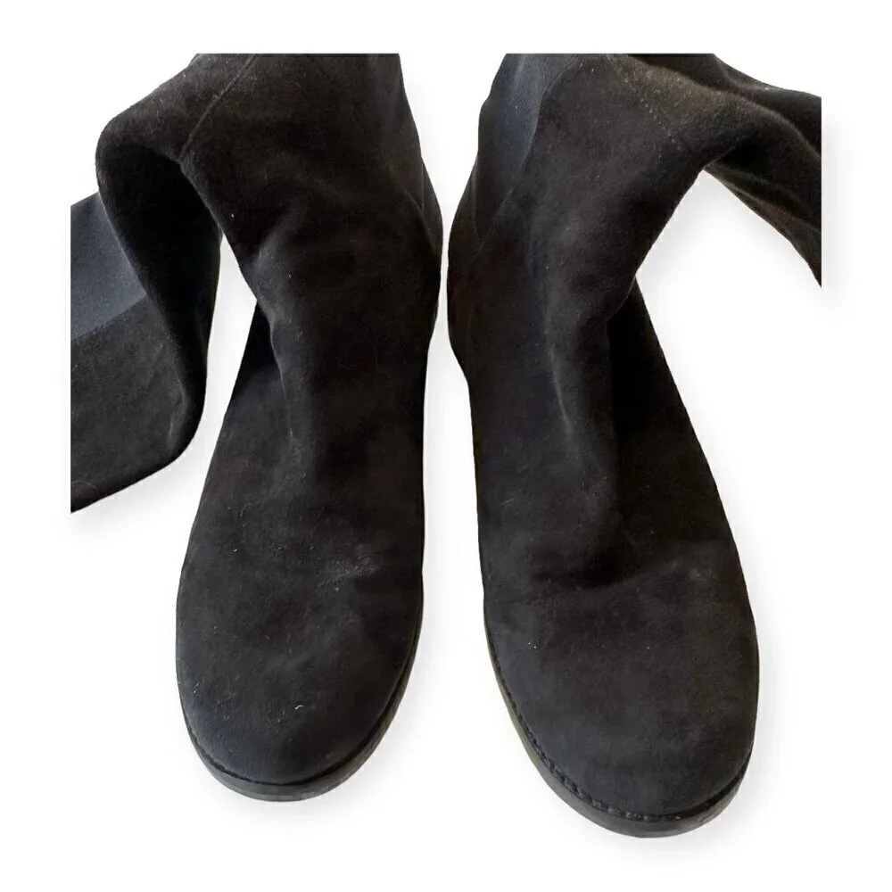 Stuart Weitzman‎ Over the Knee Black Suede/Stretch 50/50 Boots, Size 6M